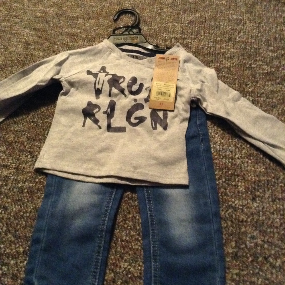 12 months True Religion Jeans Set